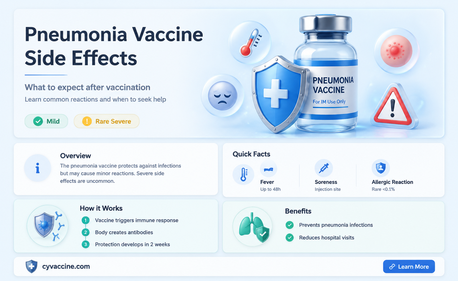 are some negative reactions to the pneumonia vaccine