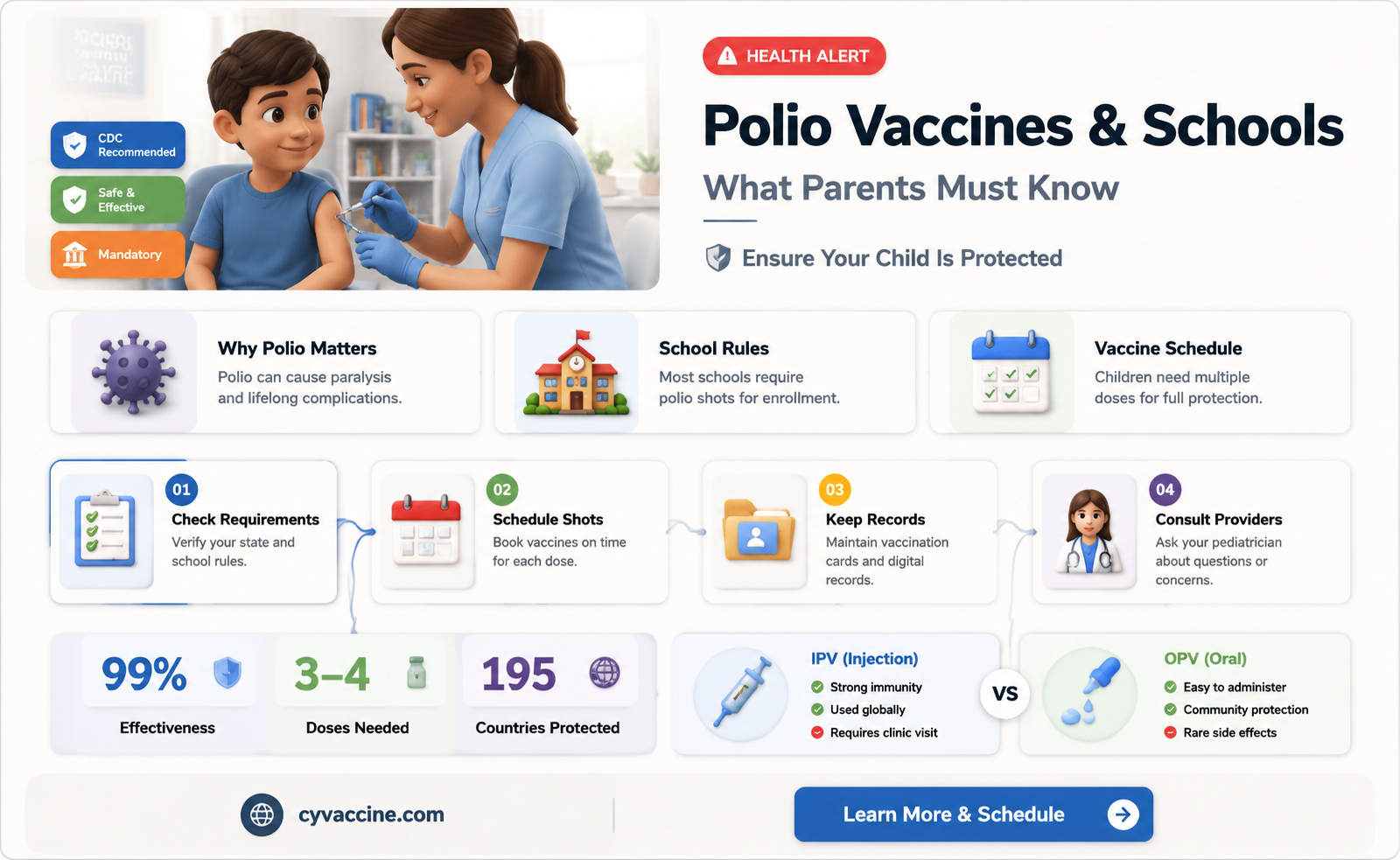 are polio vaccines mandatory for school
