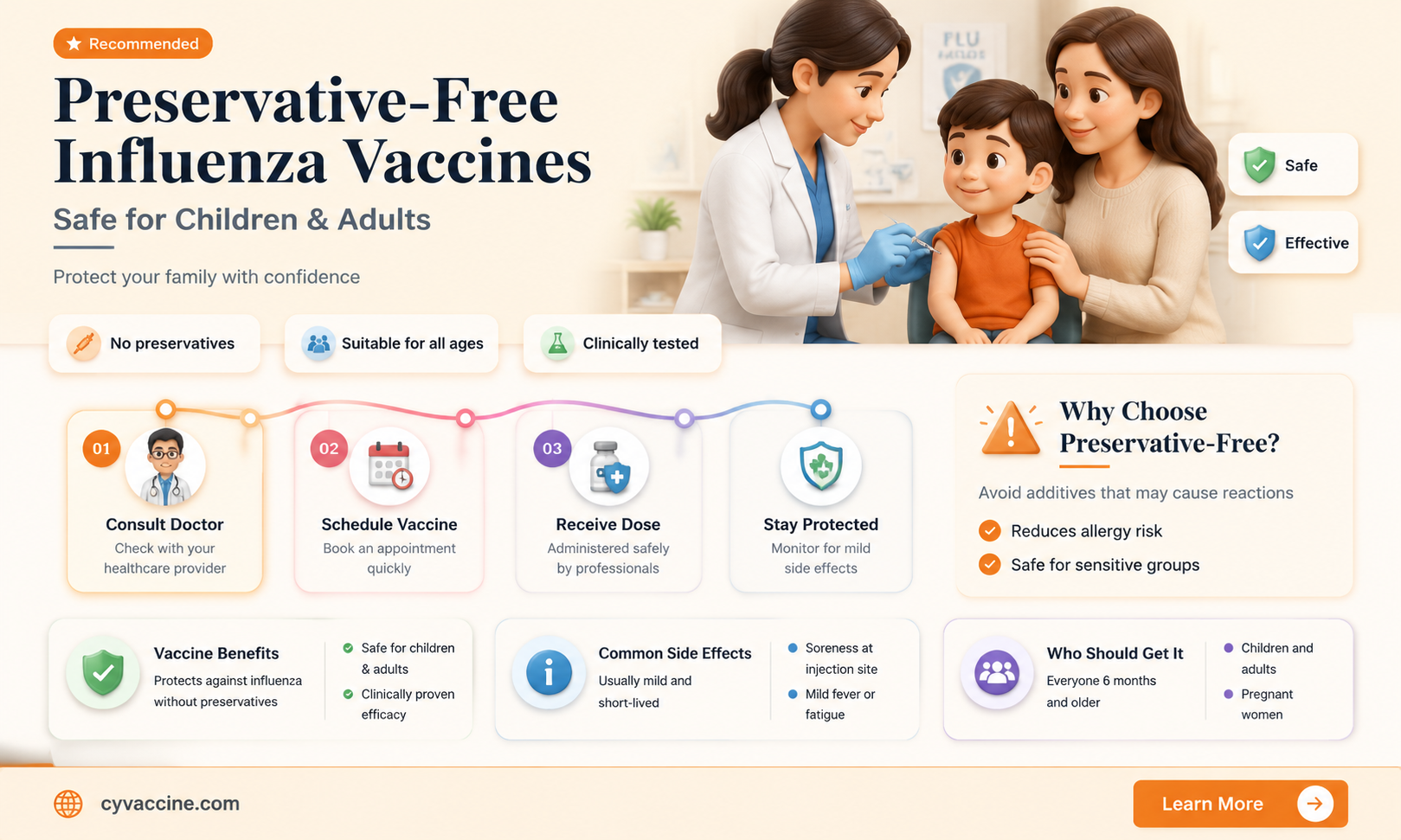 are influenza vaccines preservative free for 6-35