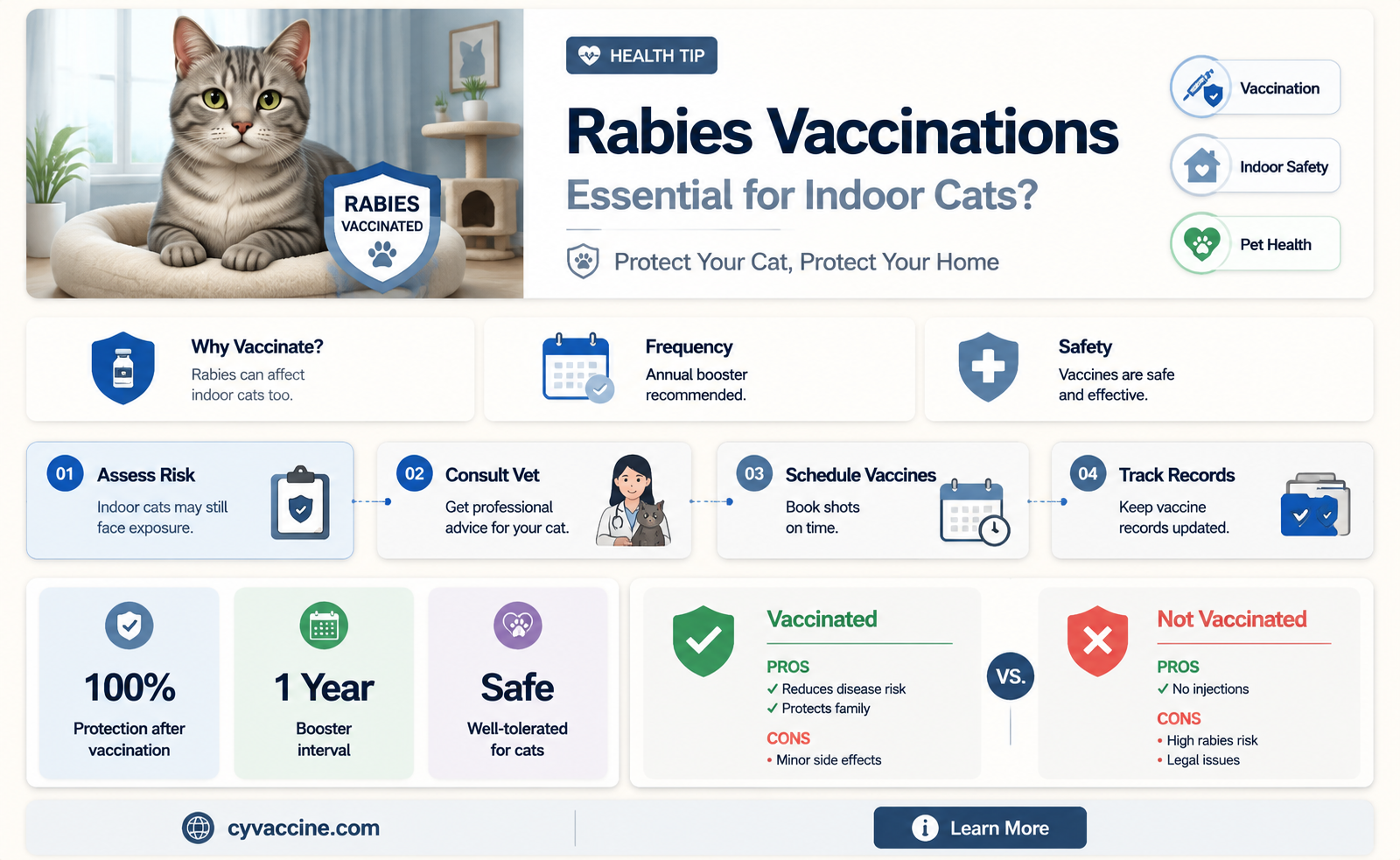 are rabues vaccinations really necessary for an in door cat