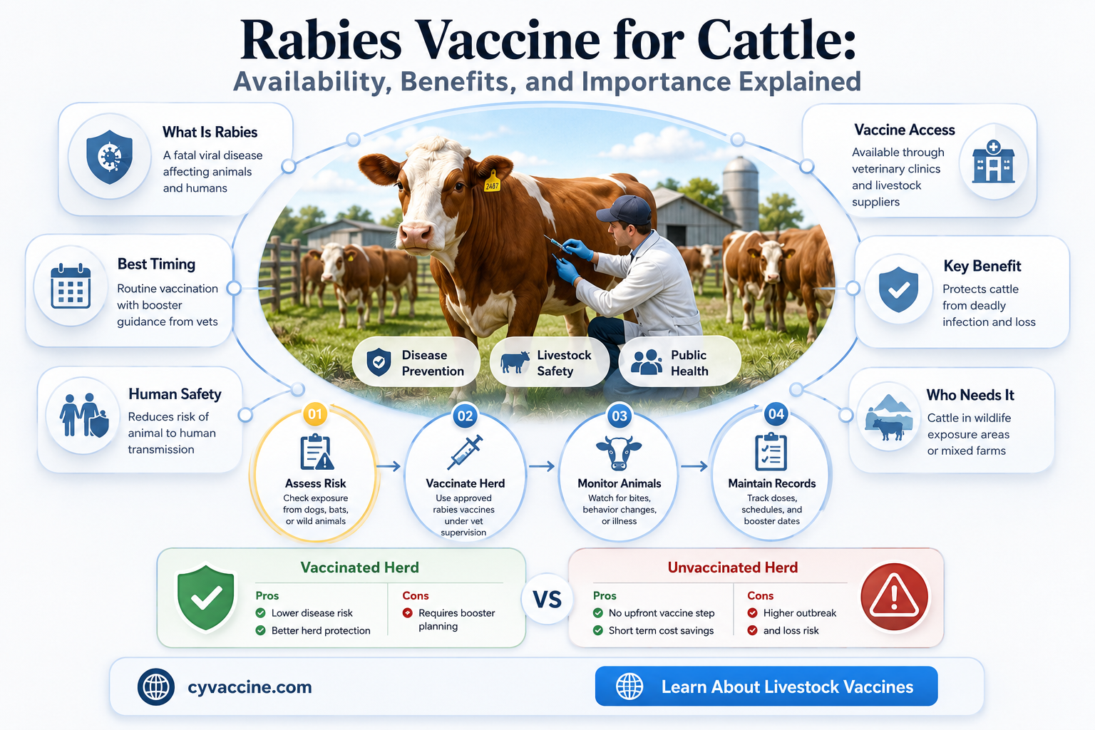 are there rabies vaccine cor cattle