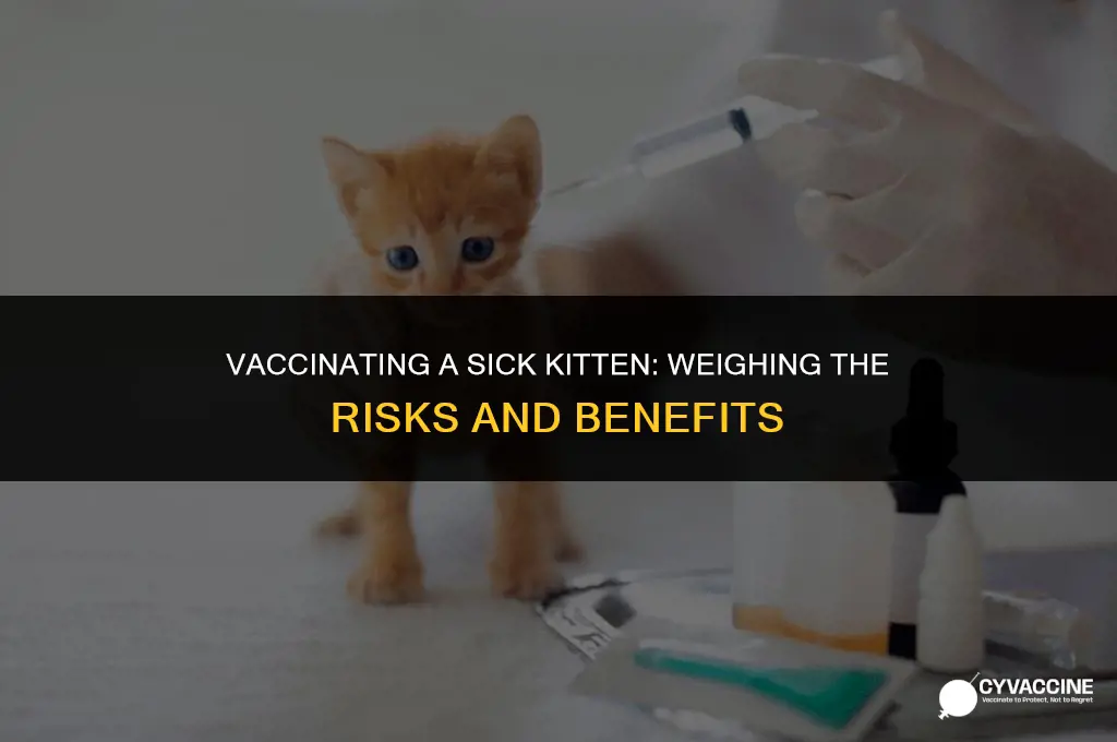 should a sick kitten be vaccinated