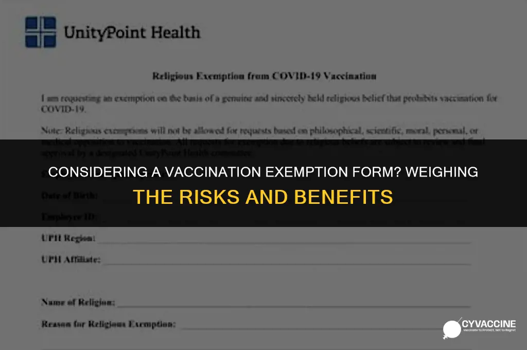 should i sign vaccination exemption form
