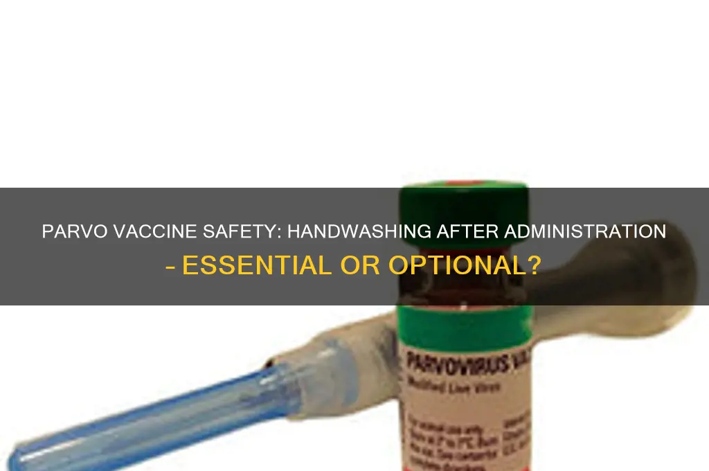 should i wash my hands after giving the parvo vaccine