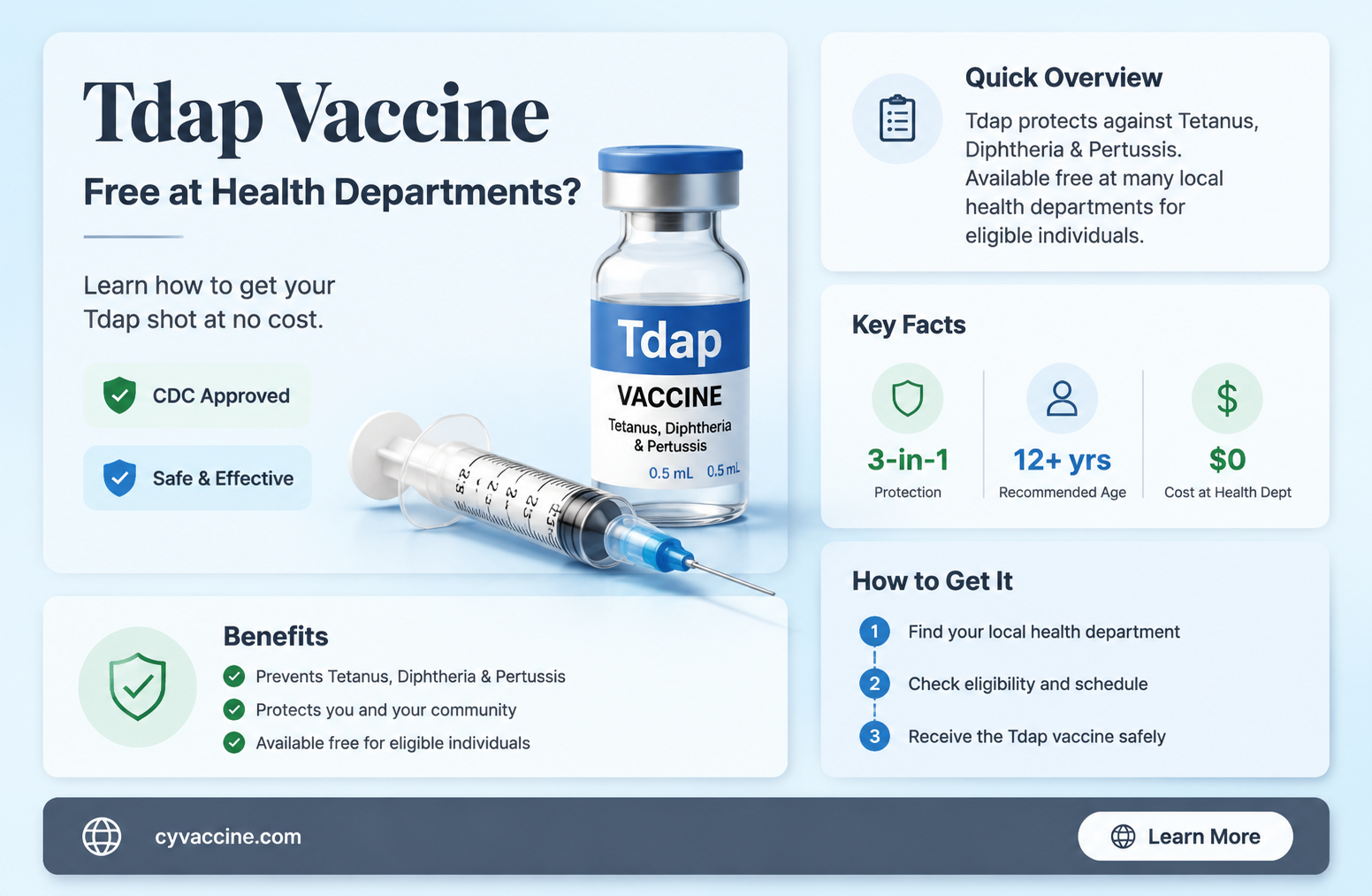 are tdap vaccines free at the health department
