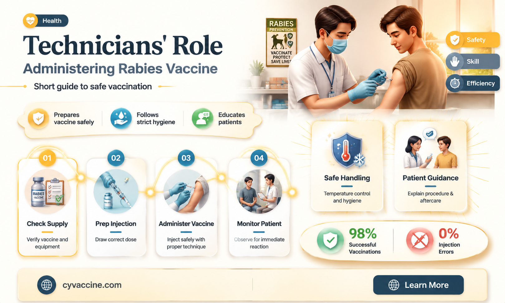 are technicians allowed to administer the rabies vaccine