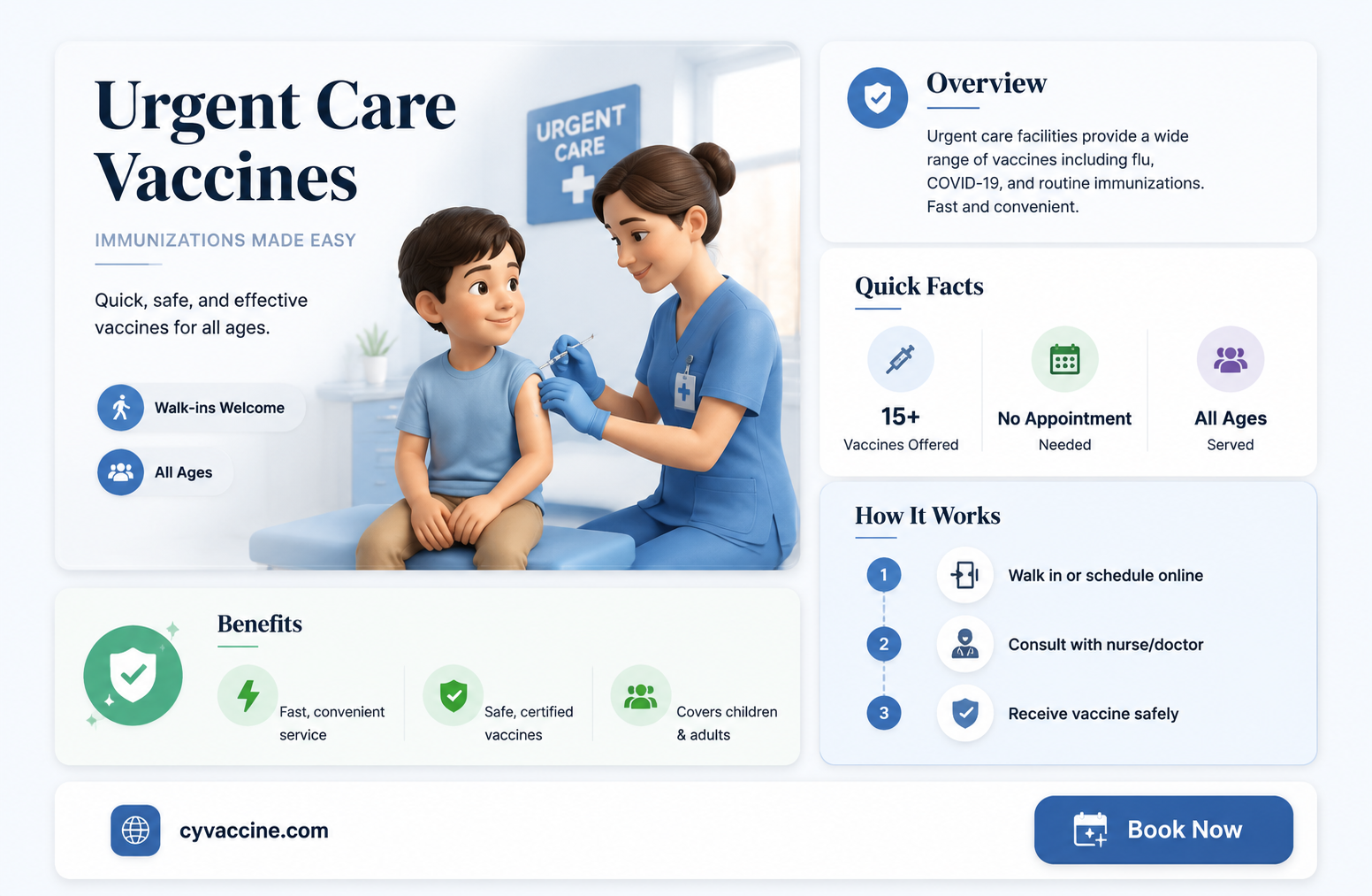 are immunizations vaccines offered at urgent care facilities