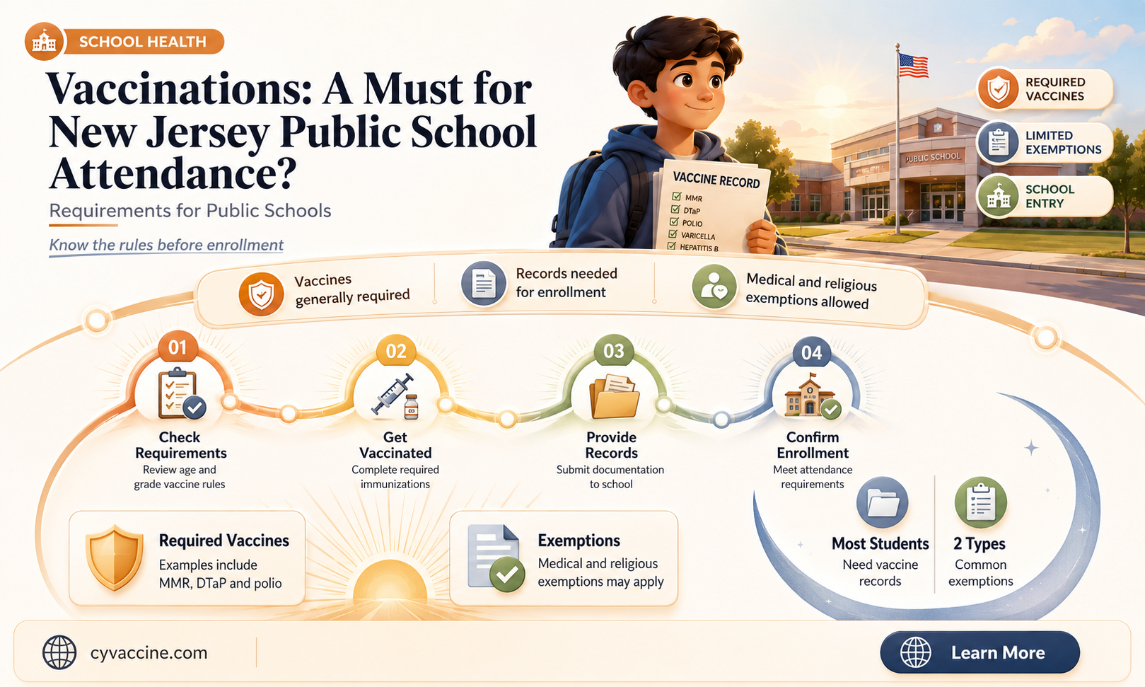 are vaccinations madatory to attend public school in new jersey