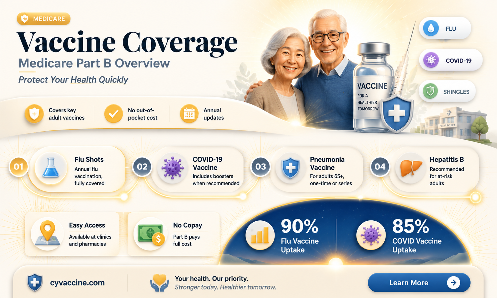 are most vaccine covered under medicare part b