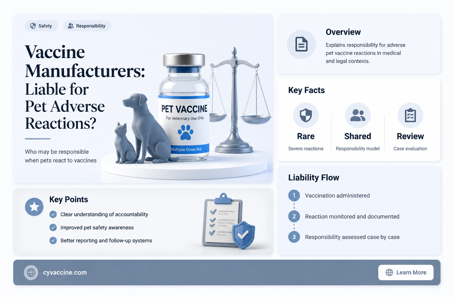 are vaccine manufacturers responsible for animal adverse reactions