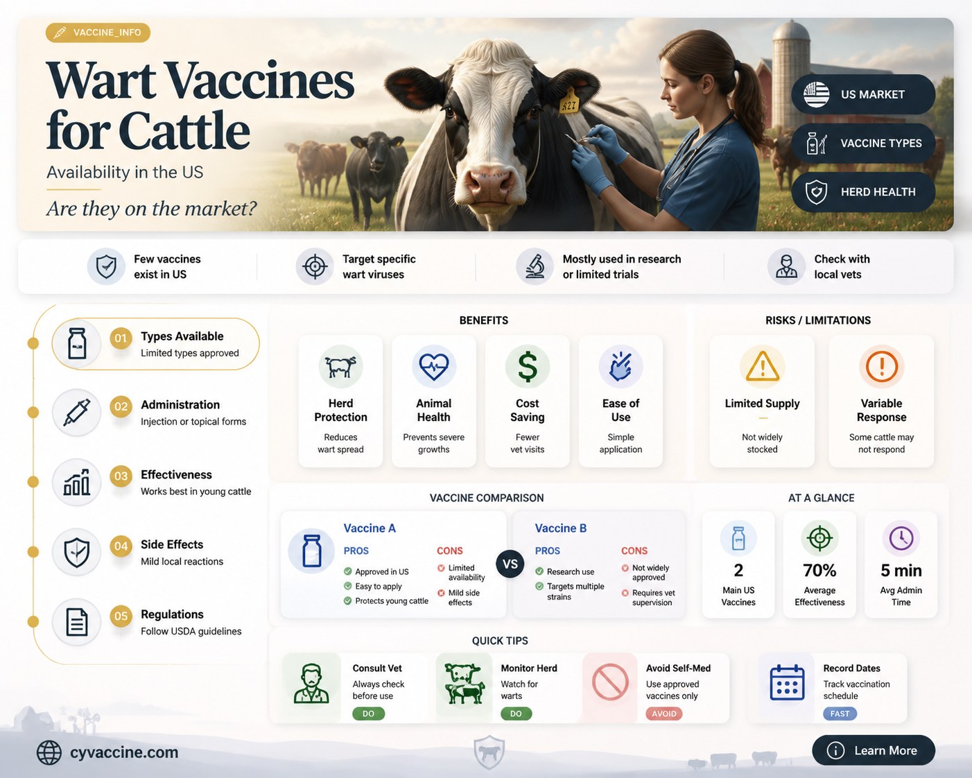 are cattle wart vaccines available in the united states