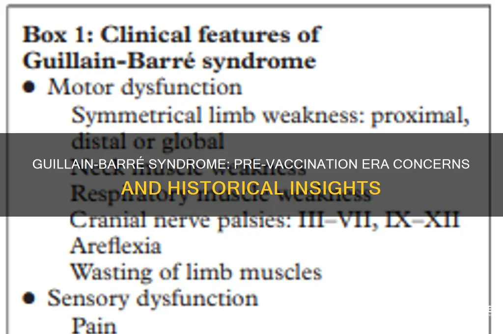 was guillain narre syndrome a problem prior to vaccinations