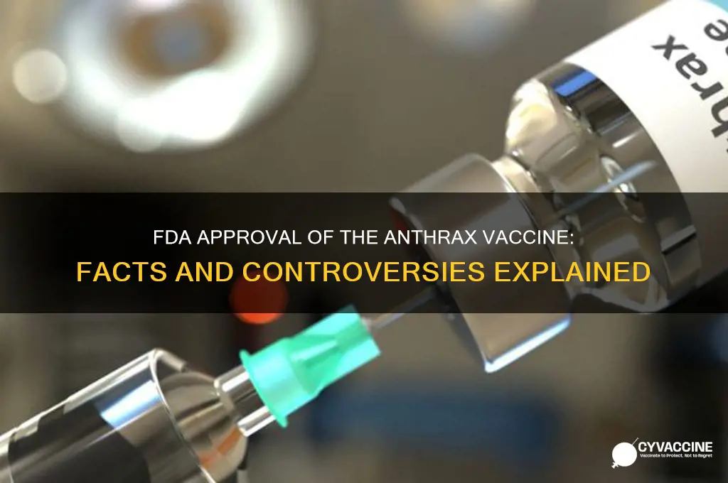 was the anthrax vaccine approved by the fda