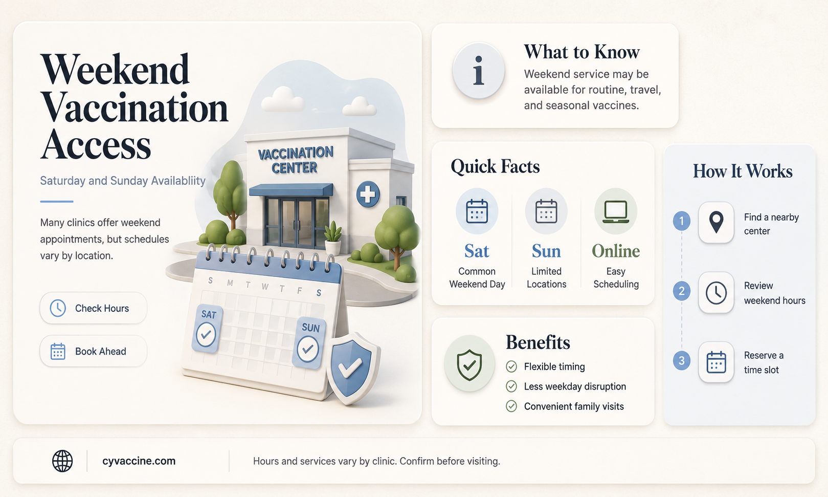 are vaccination centres open at weekends