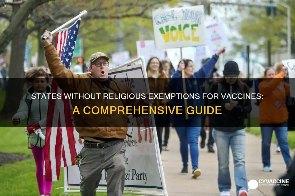 what 3 states do not allow religious exemptions for vaccines