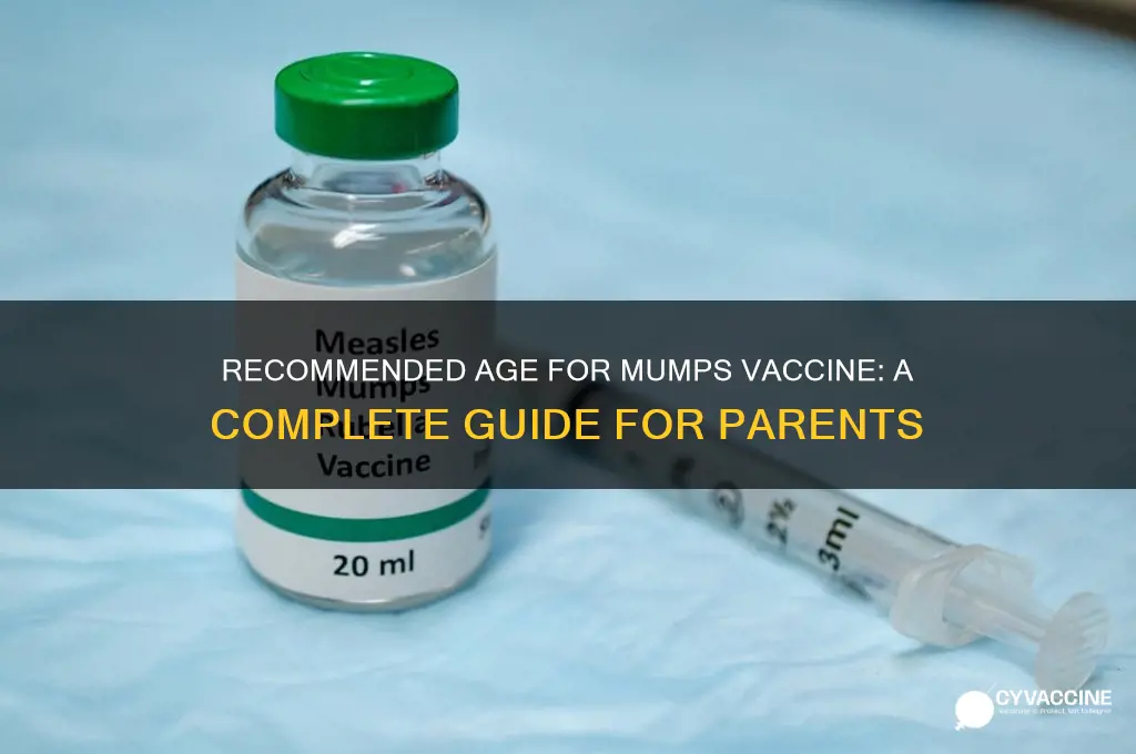 what age is the recommendation for the mumps vaccine