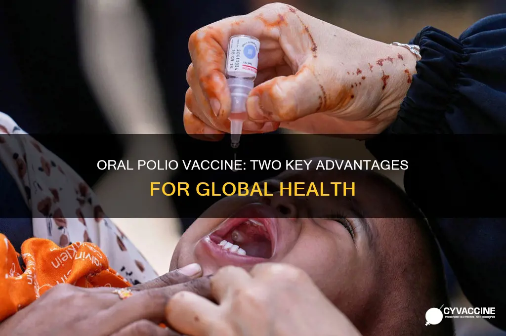 what are 2 benefits to the oral polio vaccine