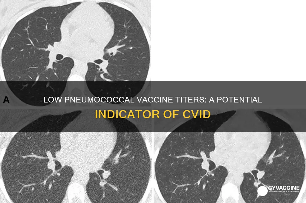 what are low titers for pneumococal vaccine that indicate cvid