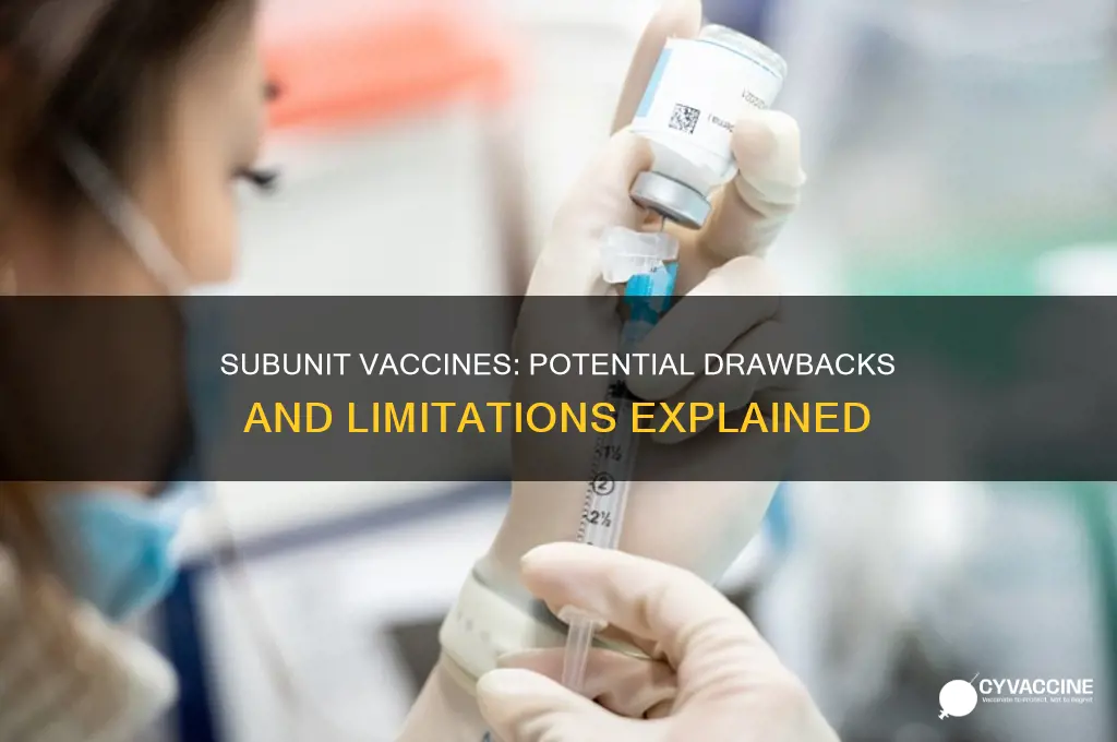 what are some disadvantages of a subunit vaccine