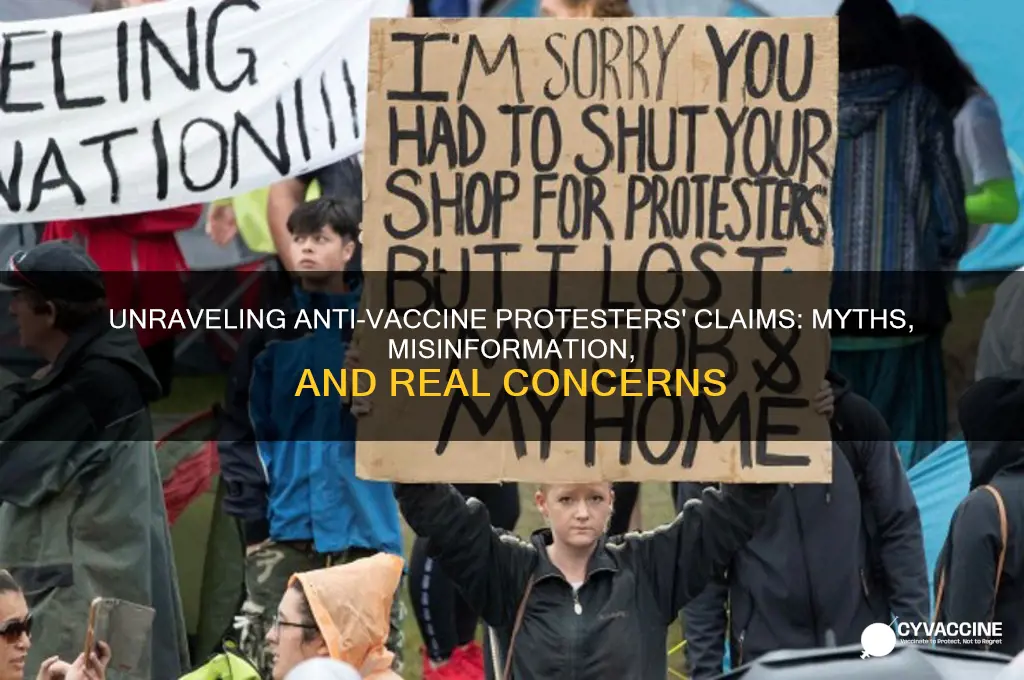 what are the claims of anti vaccine protesters