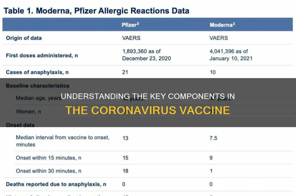 what are the components in the coronavirus vaccine