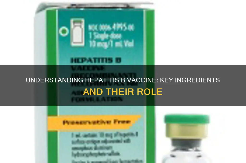 what are the ingredients in a hepatitis b vaccine