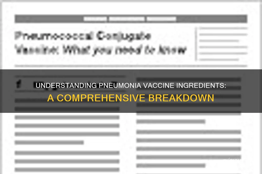 what are the ingredients in the pneumonia vaccine