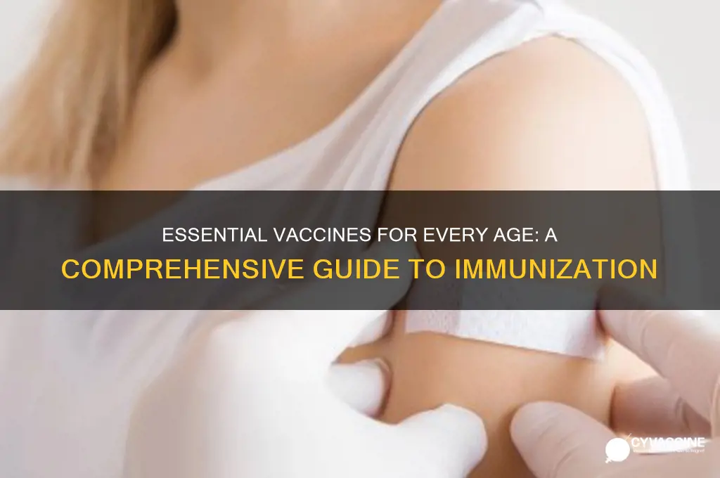what are the main vaccines for each age group