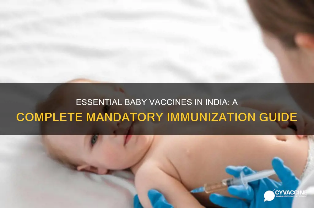 what are the mandatory vaccines for babies in india