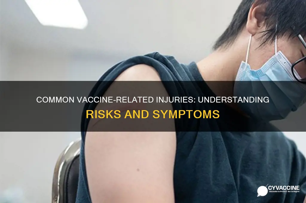 what are the most common vaccine-related injuries