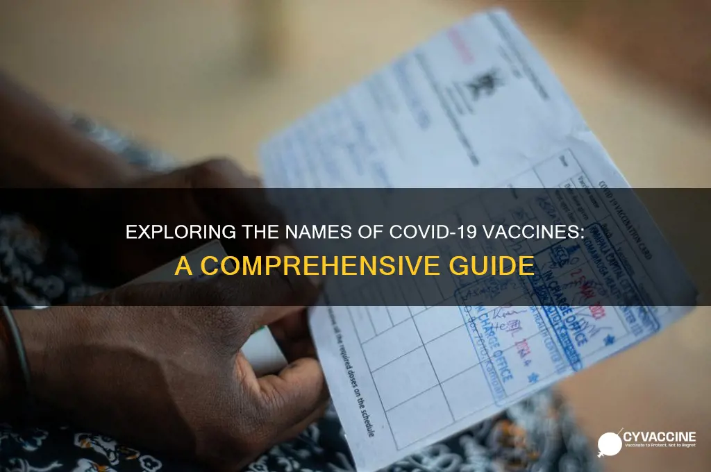 what are the names of the corona vaccines