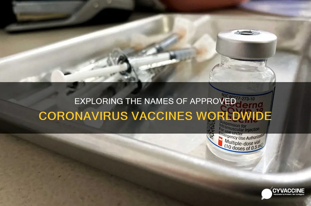 what are the names of the coronavirus vaccine