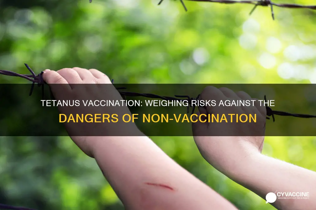 what are the risks of tetanus vaccination versus non-vaccination