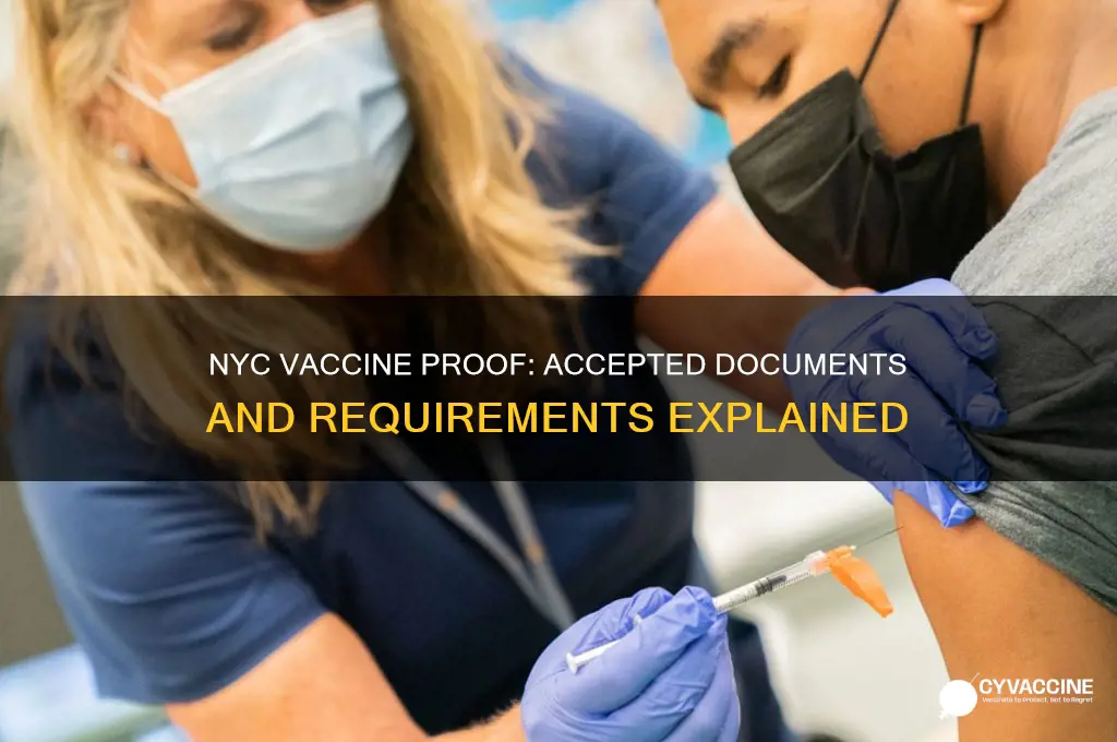 what counts as proof of vaccination in nyc