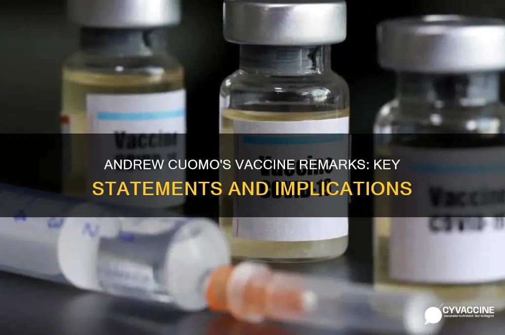 what did andrew cuomo say about the vaccine