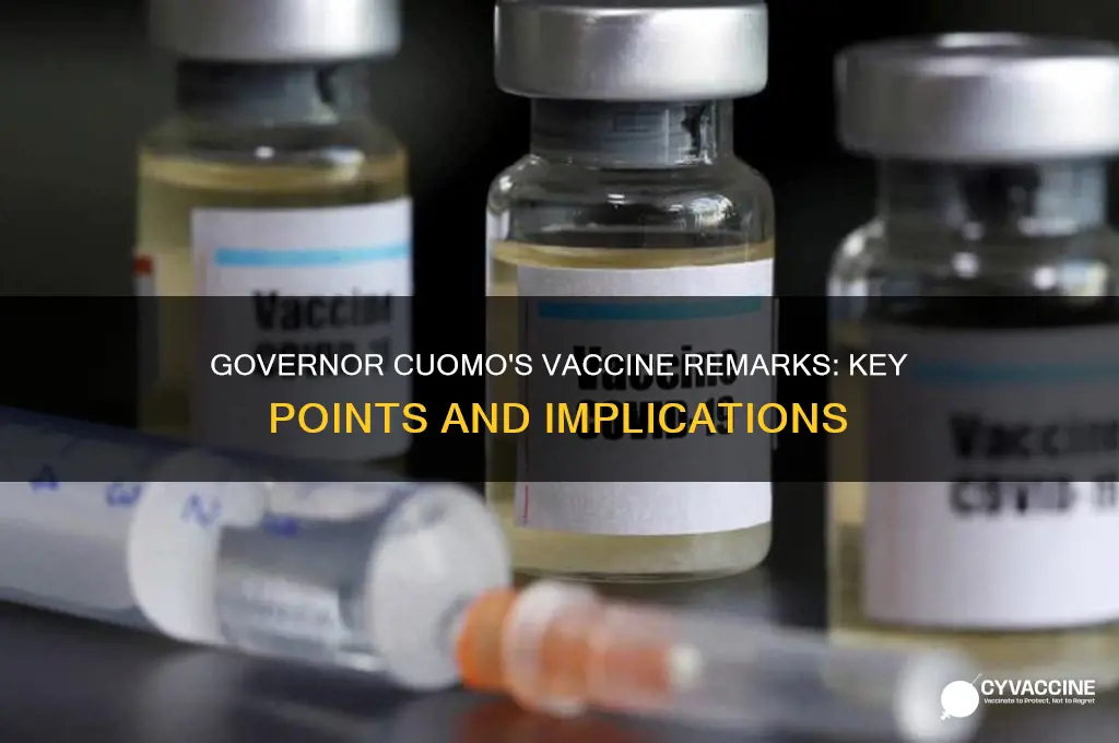what did governor cuomo say about the vaccine