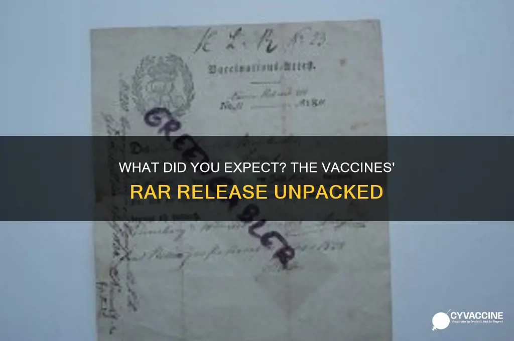 what did you expect from the vaccines rar