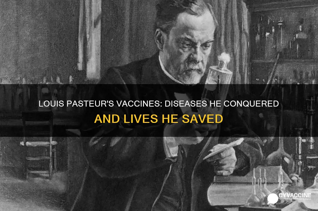 what disease did louis pasteur create vaccines for