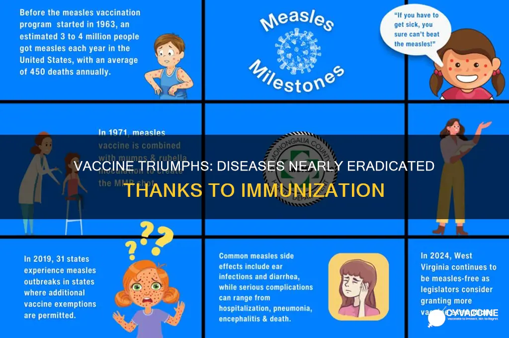 what diseases have been almost eliminated by vaccines