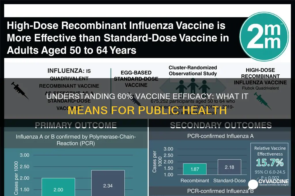 what does 60 efficacy in a vaccine mean