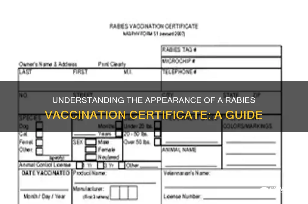 what does a rabies vaccination certificate look like