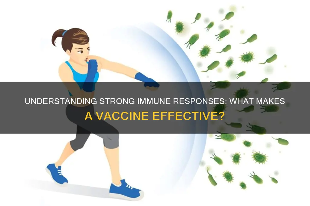what does a strong immune response to a vaccine mean