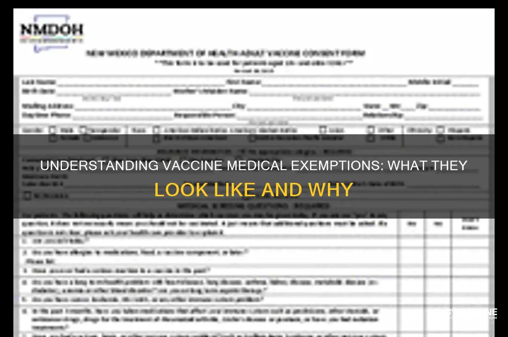 what does a vaccine medical exemption look like