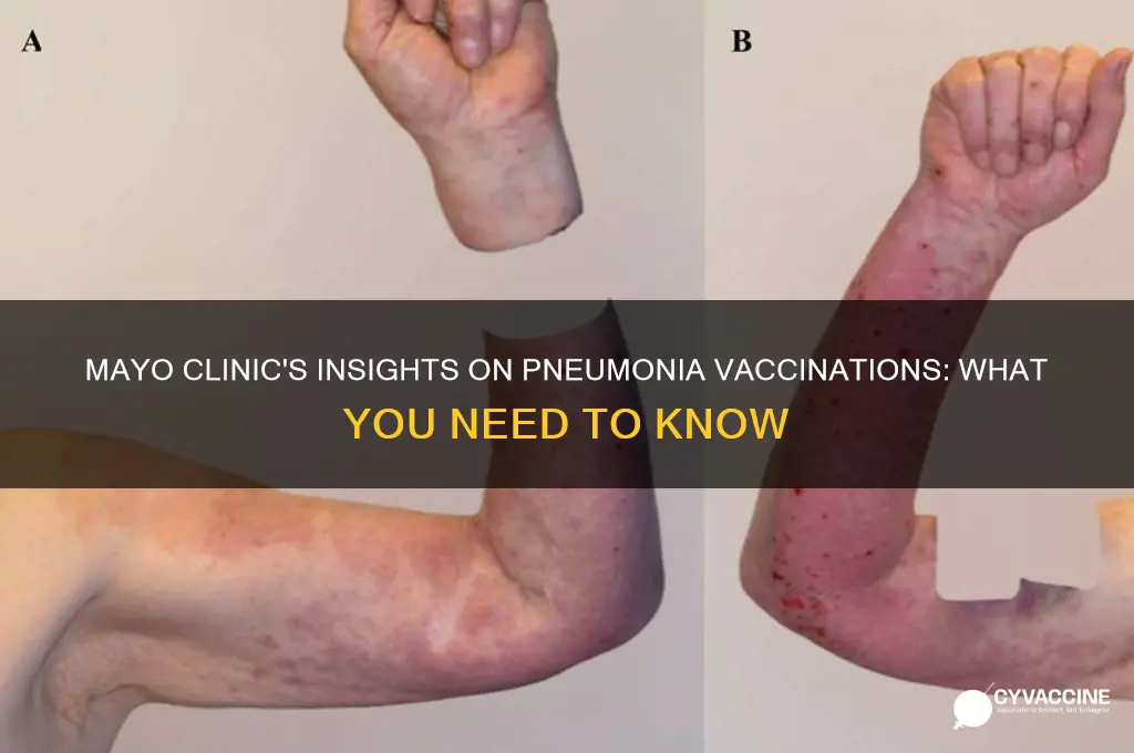 what does mayo clinic say about pneumonia vaccinations