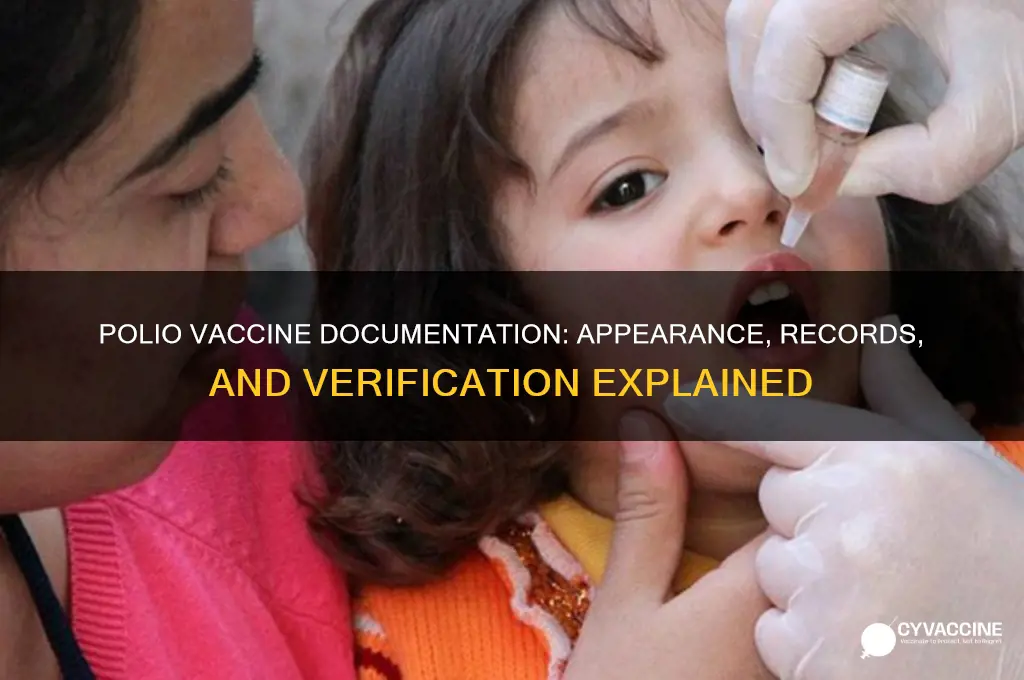 what does polio vaccine look like on record