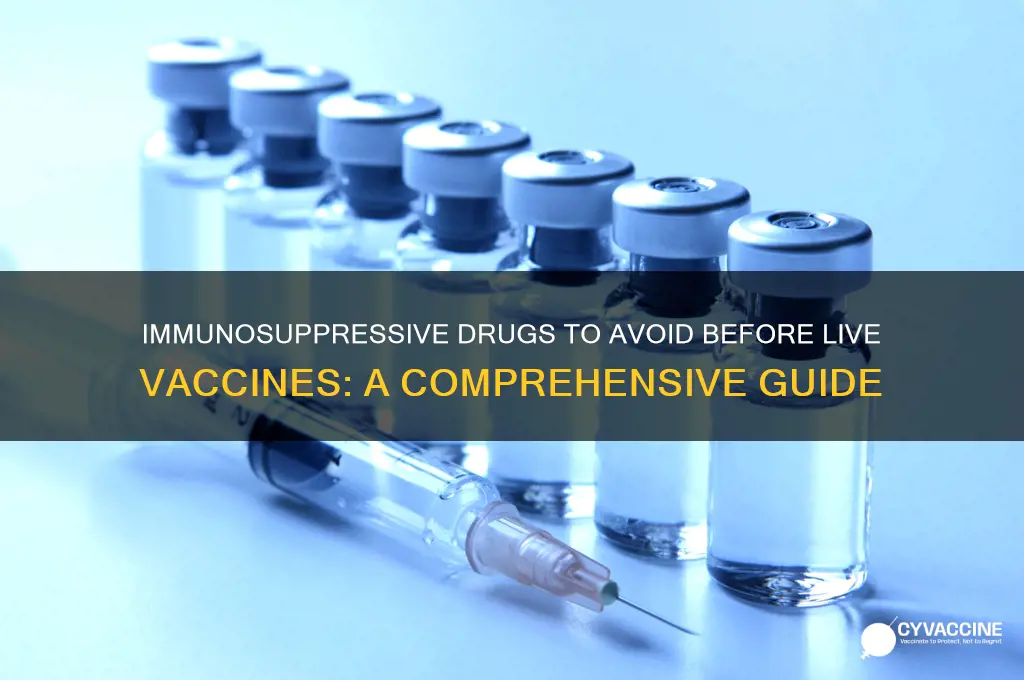 what drugs are considered immunosuppressive for live vaccines