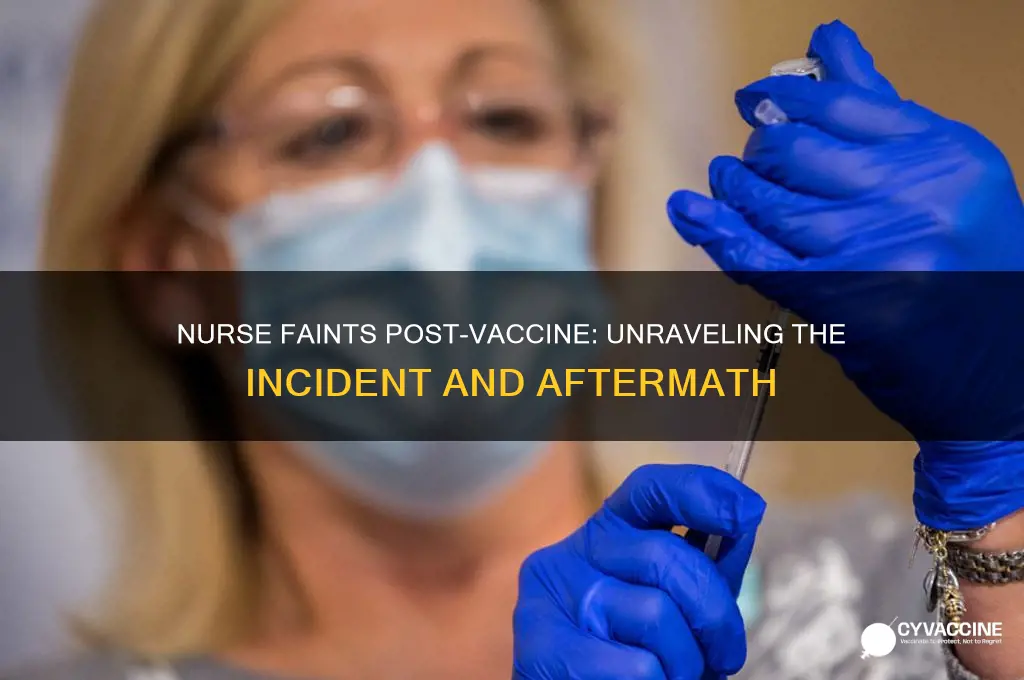 what happened to nurse who fainted after vaccine