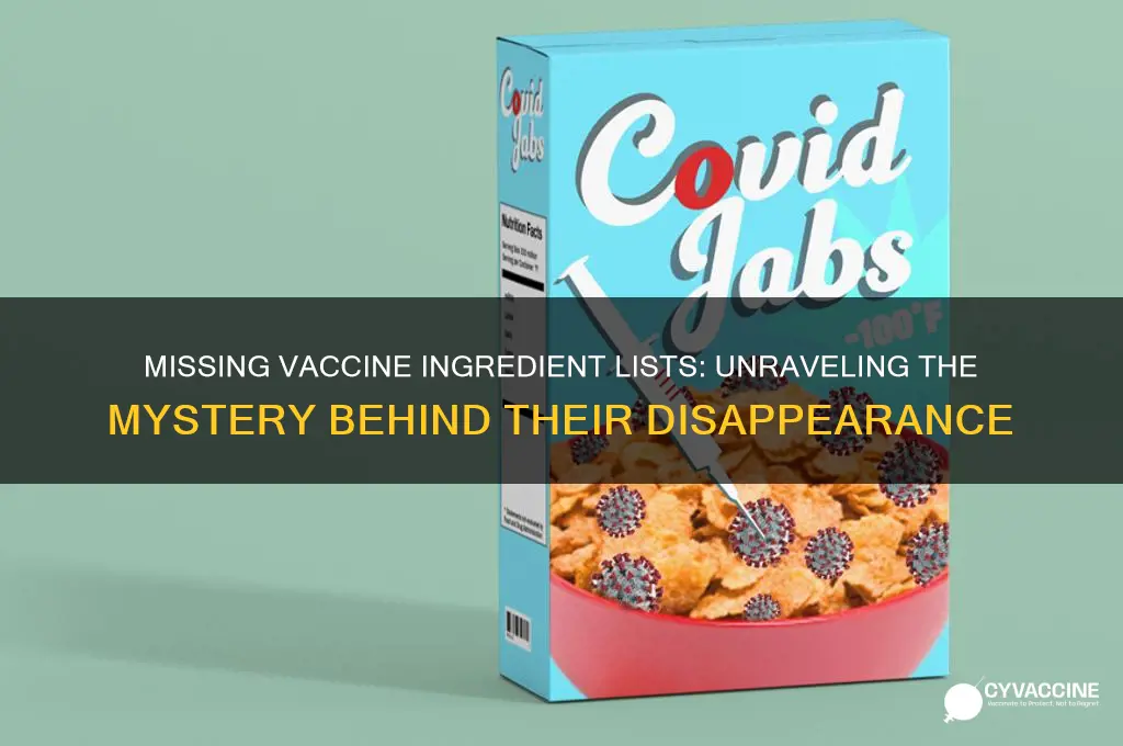what happened to the ingredient list for vaccines