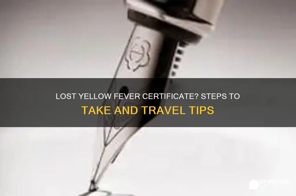 what if i cannot find my yellow fever vaccination certificate