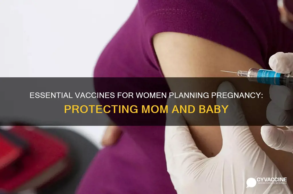 what important vaccination should women recieve before becoming pregnat